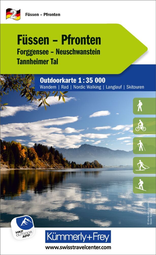 Kümmerly+Frey Outdoorkarte Deutschland 2 Füssen, Pfronten 1:35.000 main product photo