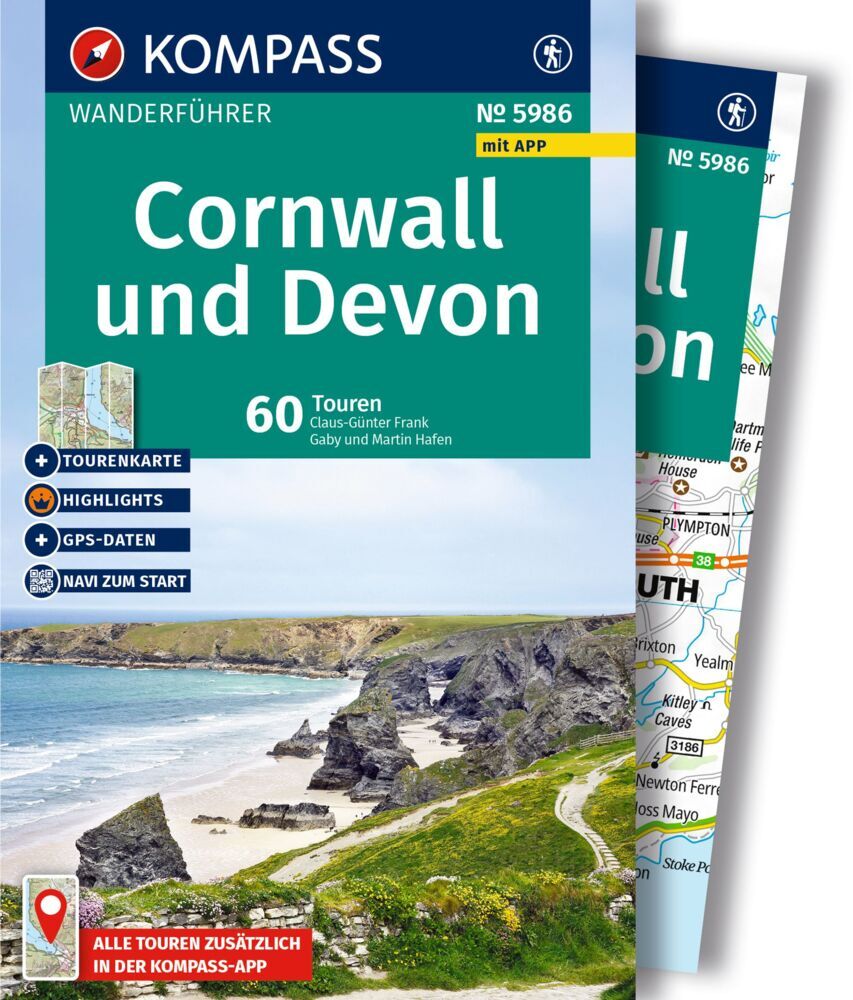 KOMPASS Wanderführer Cornwall und Devon, 60 Touren mit Extra-Tourenkarte main product photo