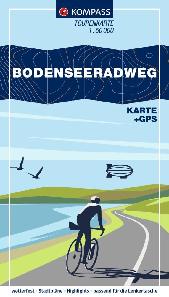 KOMPASS Fahrrad-Tourenkarte Bodenseeradweg 1:50.000 main product photo