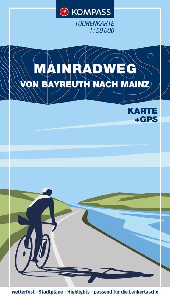 KOMPASS Fahrrad-Tourenkarte Main-Radweg, Von Bayreuth nach Mainz 1:50.000 main product photo