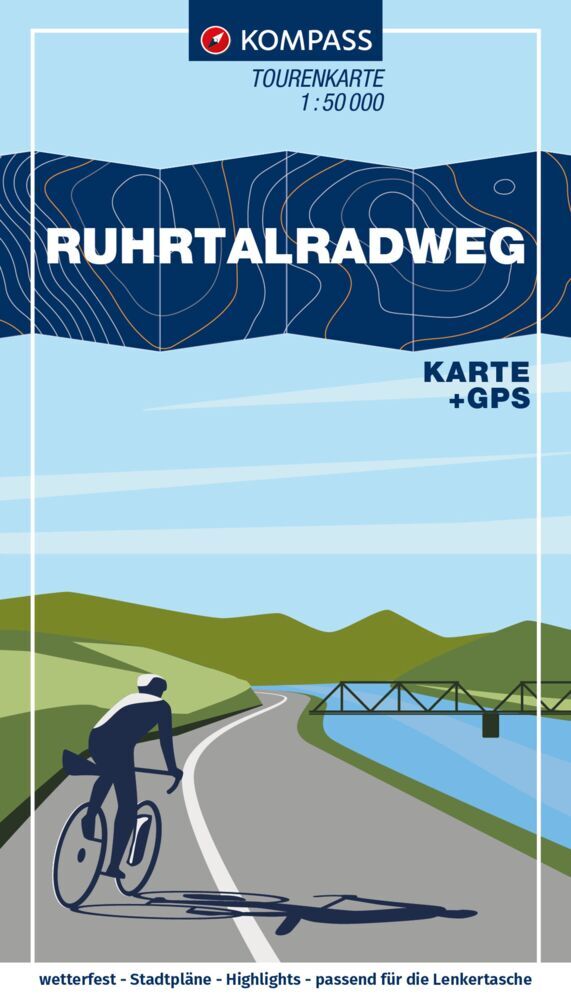 KOMPASS Fahrrad-Tourenkarte Ruhrtalradweg 1:50.000 main product photo