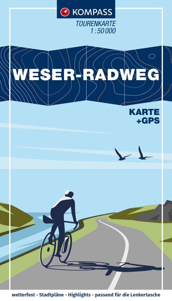 KOMPASS Fahrrad-Tourenkarte Weser-Radweg 1:50.000 main product photo