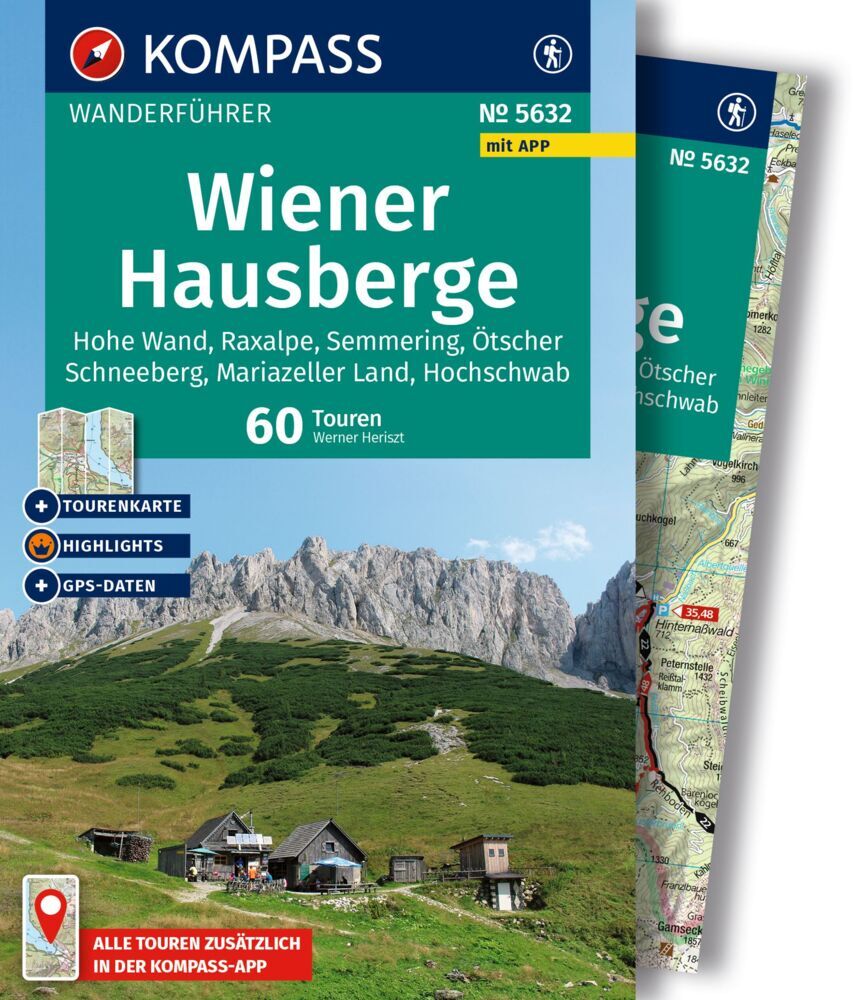 KOMPASS Wanderführer Wiener Hausberge, 60 Touren mit Extra-Tourenkarte main product photo
