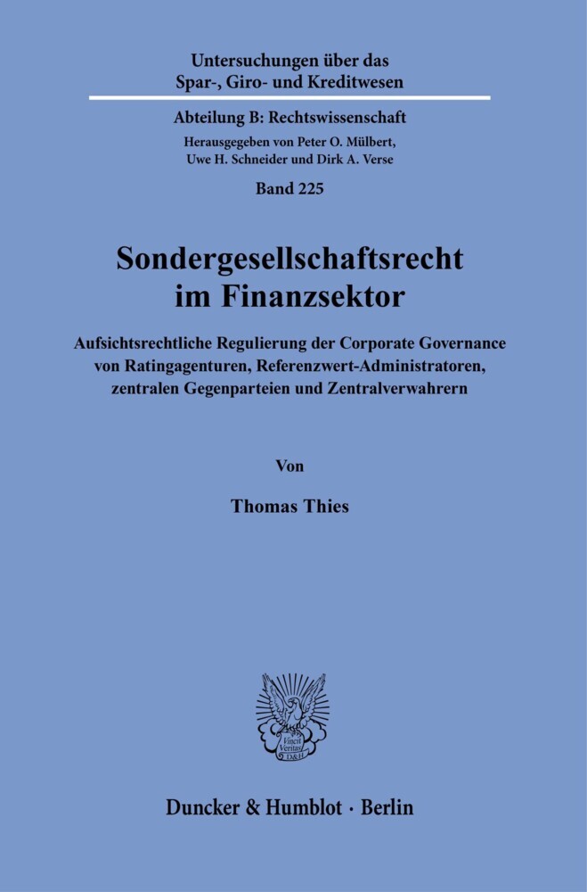Sondergesellschaftsrecht im Finanzsektor. main product photo