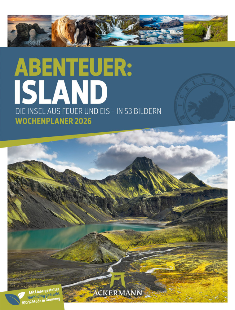 Island Wochenplaner Kalender 2026 | Die Insel aus Feuer und Eis main product photo