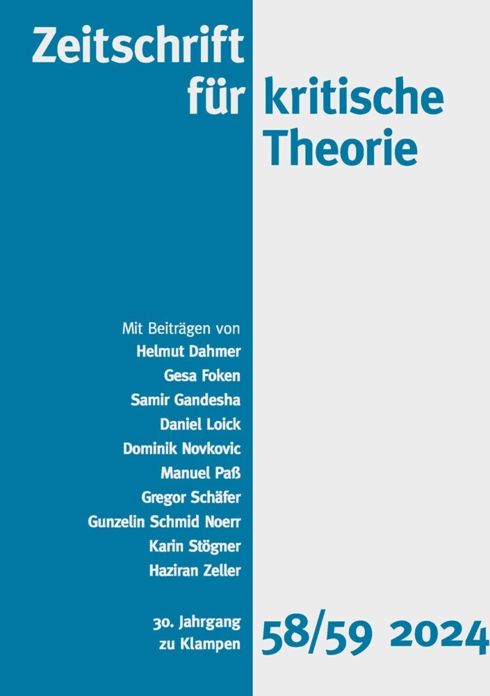 Zeitschrift für kritische Theorie, Heft 58/59 main product photo