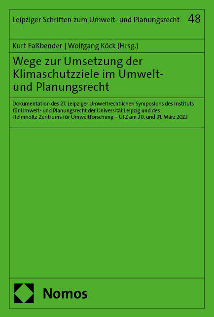 Wege zur Umsetzung der Klimaschutzziele im Umwelt- und Planungsrecht main product photo