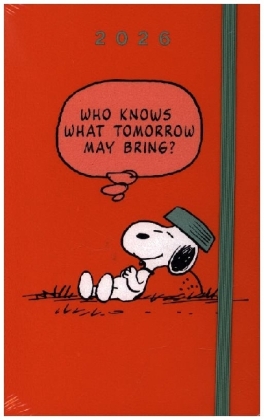 Moleskine 12 Monate Peanuts Snoopy Tomorrow Wochen Notizkalender 2026, L/A5, 1 Wo = 1 Seite, fester Einband, Kadmiumorange