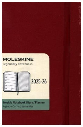 Moleskine 18 Monate Wochen Notizkalender 2025/2026, P/A6, 1 Wo = 1 Seite, Rechts linierte Seite, Fester Einband, Scharlachrot