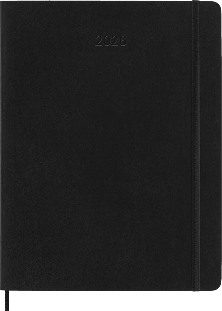 Moleskine 12 Monate Wochen Notizkalender 2026, XL, 1 Wo = 1 Seite, rechts linierte Seite, Weicher Einband, Schwarz main product photo