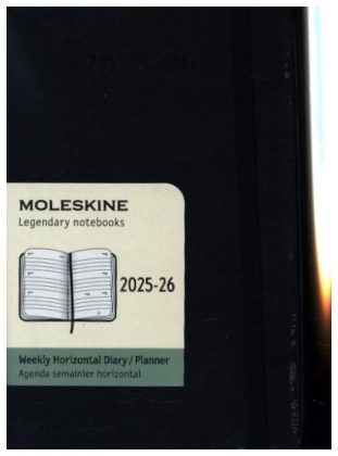 Moleskine 18 Monate Wochenkalender 2025/2026, P/A6, 1 Wo = 2 Seiten, Horizontal, Fester Einband, Schwarz
