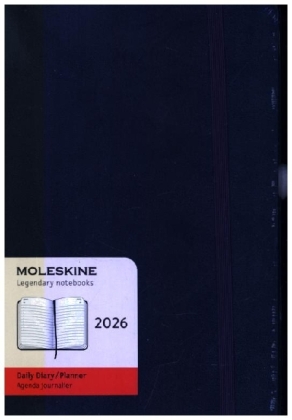 Moleskine 12 Monate Tageskalender 2026, Large/A5, 1 Tag = 1 Seite, Fester Einband, Saphir