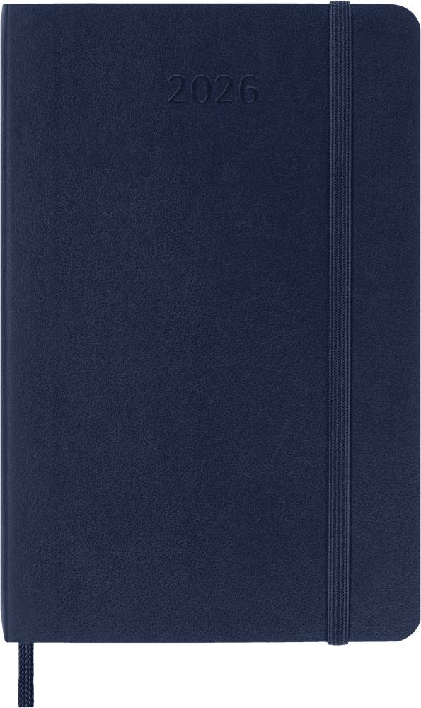 Moleskine 12 Monate Wochen Notizkalender 2026, Pocket/A6, 1 Wo = 1 Seite, rechts linierte Seite, Weicher Einband, Saphir main product photo