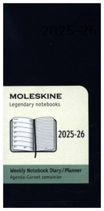 Moleskine 18 Monate Wochen Notizkalender 2025/2026, Pocket/A6, 1 Wo = 1 Seite, rechts linierte Seite, Weicher Einband, Saphir