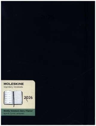 Moleskine 12 Monate Tageskalender 2026, XL, 1 Tag = 1 Seite, rechts linierte Seite, Weicher Einband, Saphir