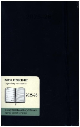 Moleskine 18 Monate Wochen Notizkalender 2025/2026, Large/A5, 1 Wo = 1 Seite, rechts linierte Seite, Weicher Einband, Saphir