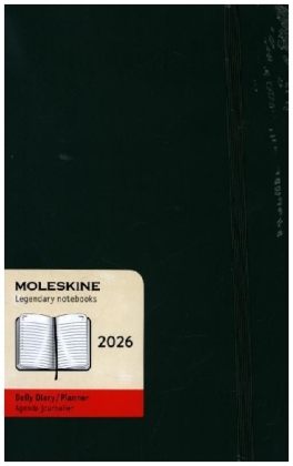 Moleskine 12 Monate Tageskalender 2026, Large/A5, 1 Tag = 1 Seite, Weicher Einband, Myrtengrün