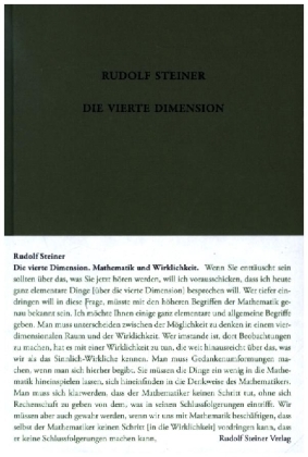Die vierte Dimension. Mathematik und Wirklichkeit.