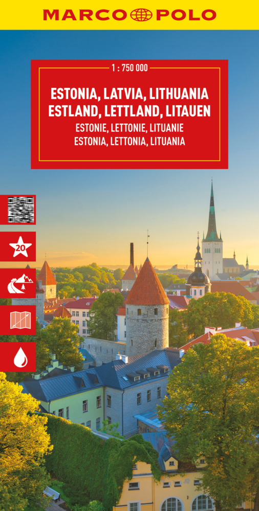 MARCO POLO Reisekarte Estland, Lettland, Litauen 1:750.000 main product photo