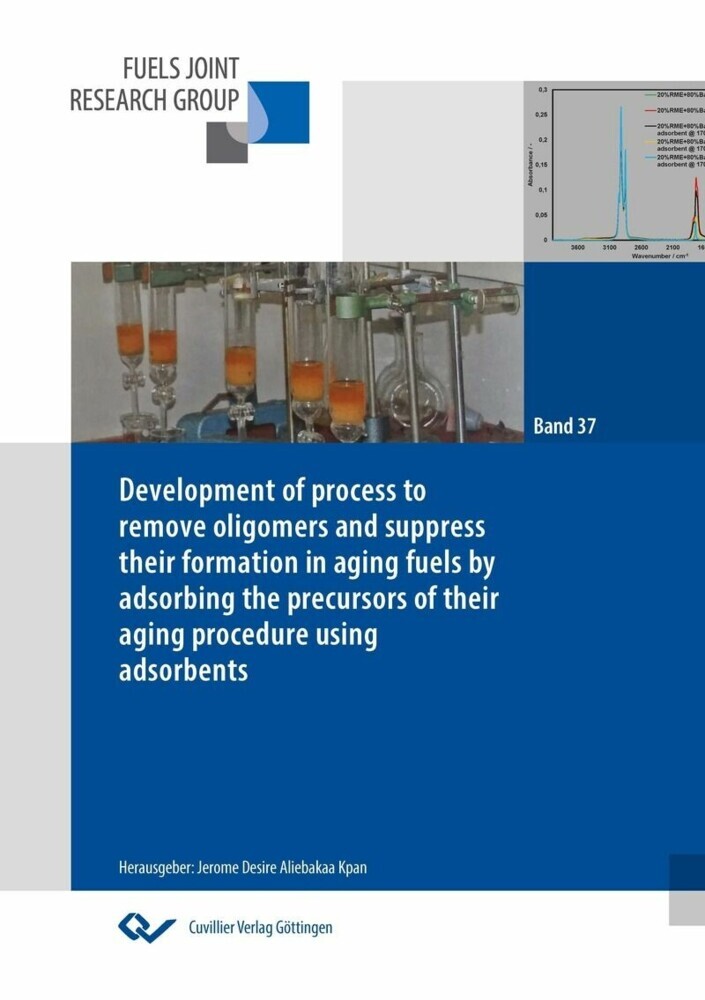 Development of process to remove oligomers and suppress their formation in aging fuels by adsorbing the precursors of their aging procedure using adsorbents main product photo