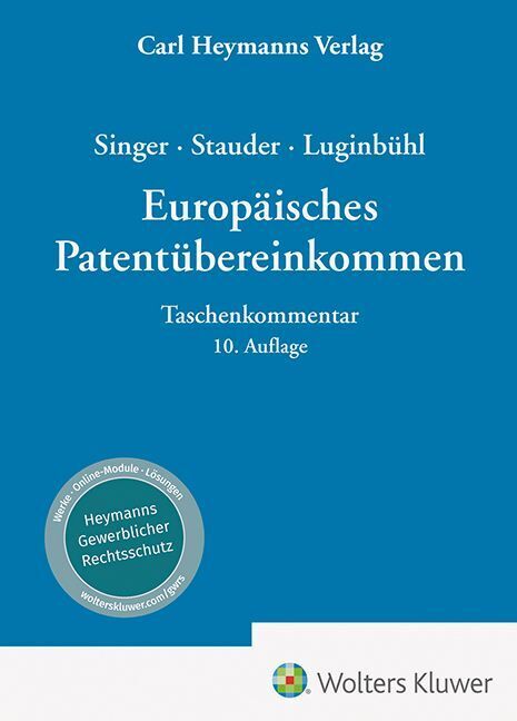 Singer / Stauder / Luginbühl, Europäisches Patentübereinkommen - Kommentar main product photo