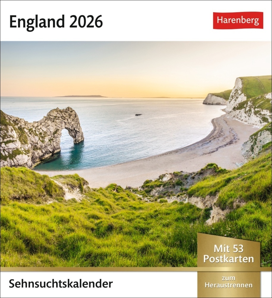 England Sehnsuchtskalender 2026 - Wochenkalender mit 53 Postkarten main product photo
