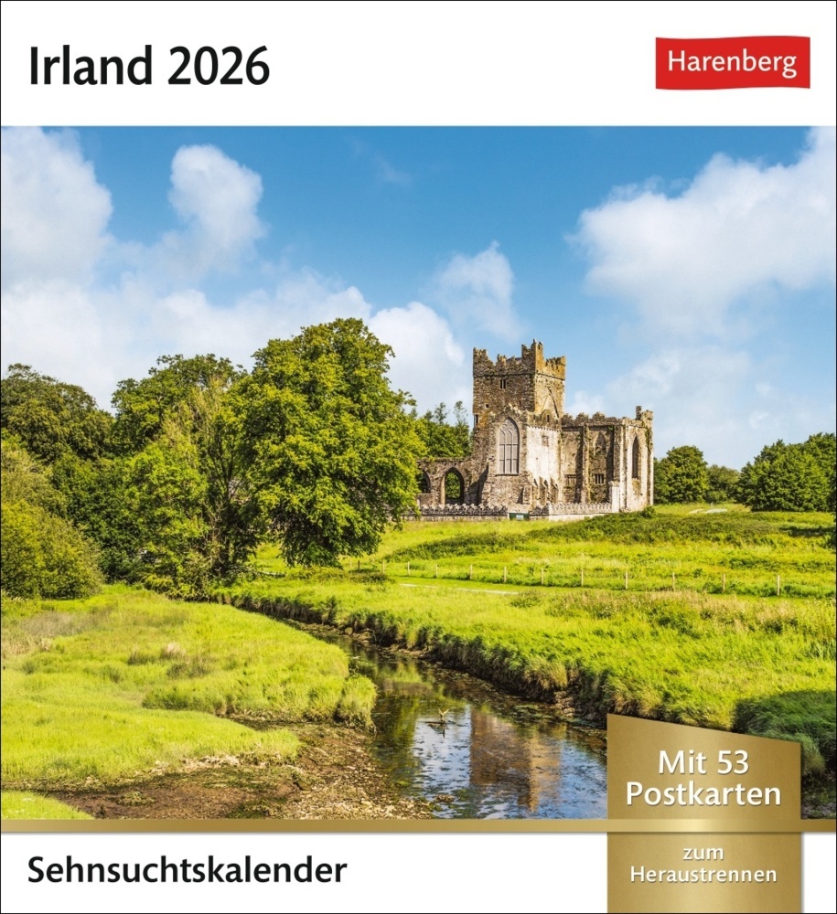 Irland Sehnsuchtskalender 2026 - Wochenkalender mit 53 Postkarten main product photo