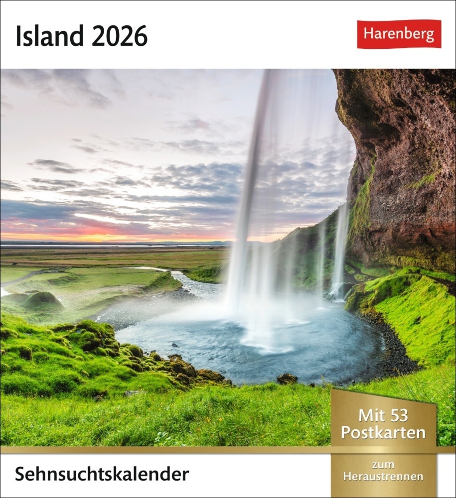 Island Sehnsuchtskalender 2026 - Wochenkalender mit 53 Postkarten main product photo