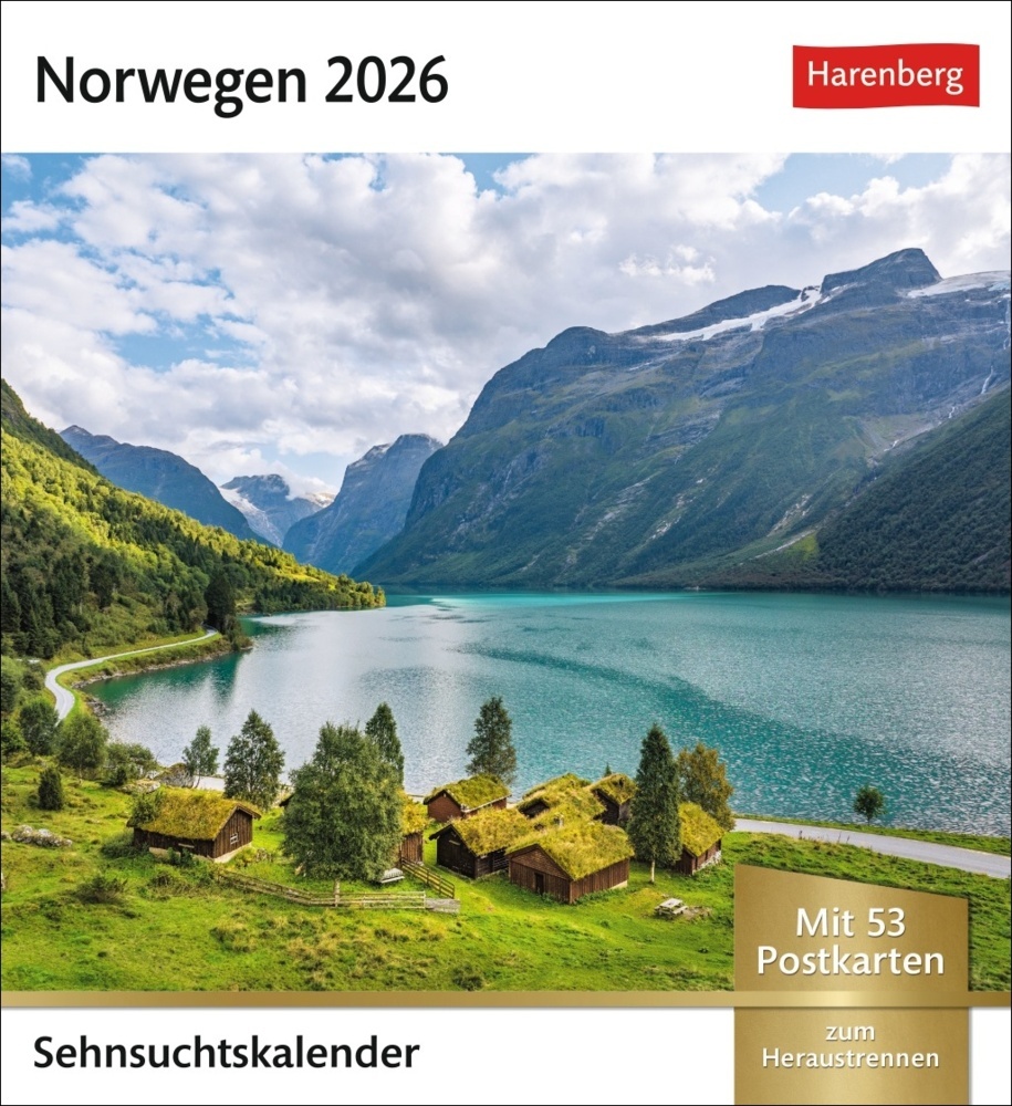 Norwegen Sehnsuchtskalender 2026 - Wochenkalender mit 53 Postkarten main product photo