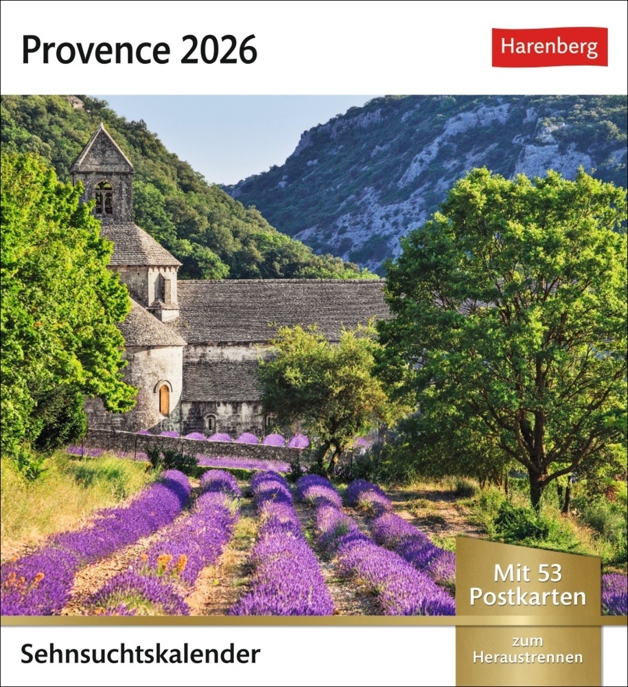 Provence Sehnsuchtskalender 2026 - Wochenkalender mit 53 Postkarten main product photo