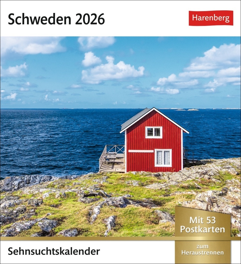 Schweden Sehnsuchtskalender 2026 - Wochenkalender mit 53 Postkarten main product photo