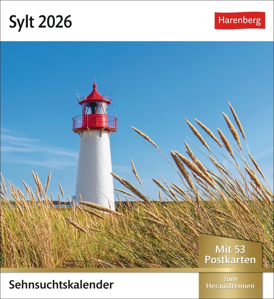 Sylt Sehnsuchtskalender 2026 - Wochenkalender mit 53 Postkarten main product photo