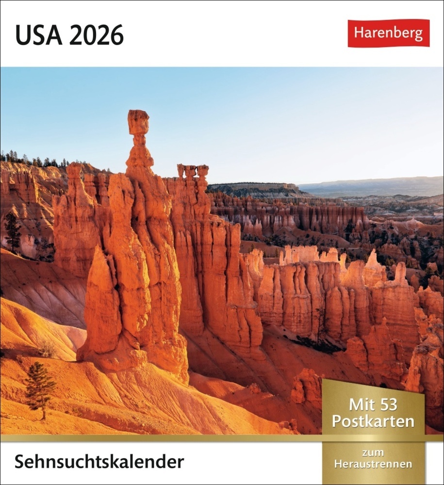 USA Sehnsuchtskalender 2026 - Wochenkalender mit 53 Postkarten main product photo