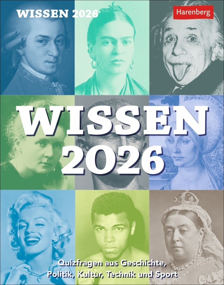 Wissen Tagesabreißkalender 2026 - Quizfragen aus Geschichte, Politik, Kultur, Technik und Sport main product photo