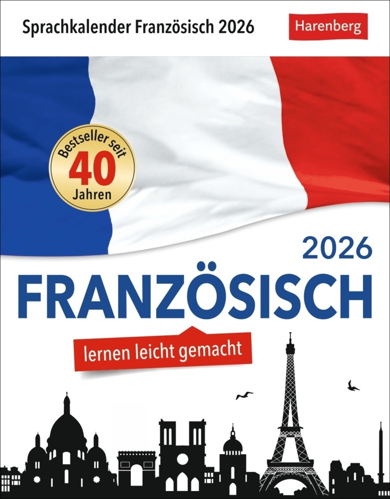 Französisch Sprachkalender 2026 - Französisch lernen leicht gemacht - Tagesabreißkalender main product photo