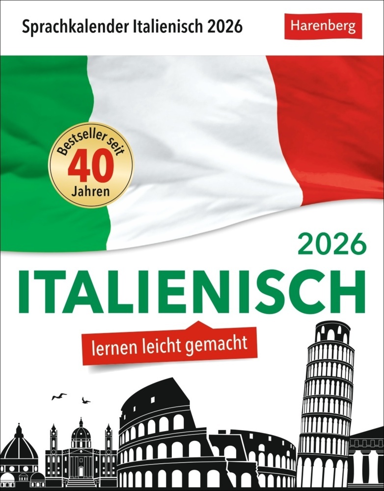 Italienisch Sprachkalender 2026 - Italienisch lernen leicht gemacht - Tagesabreißkalender main product photo