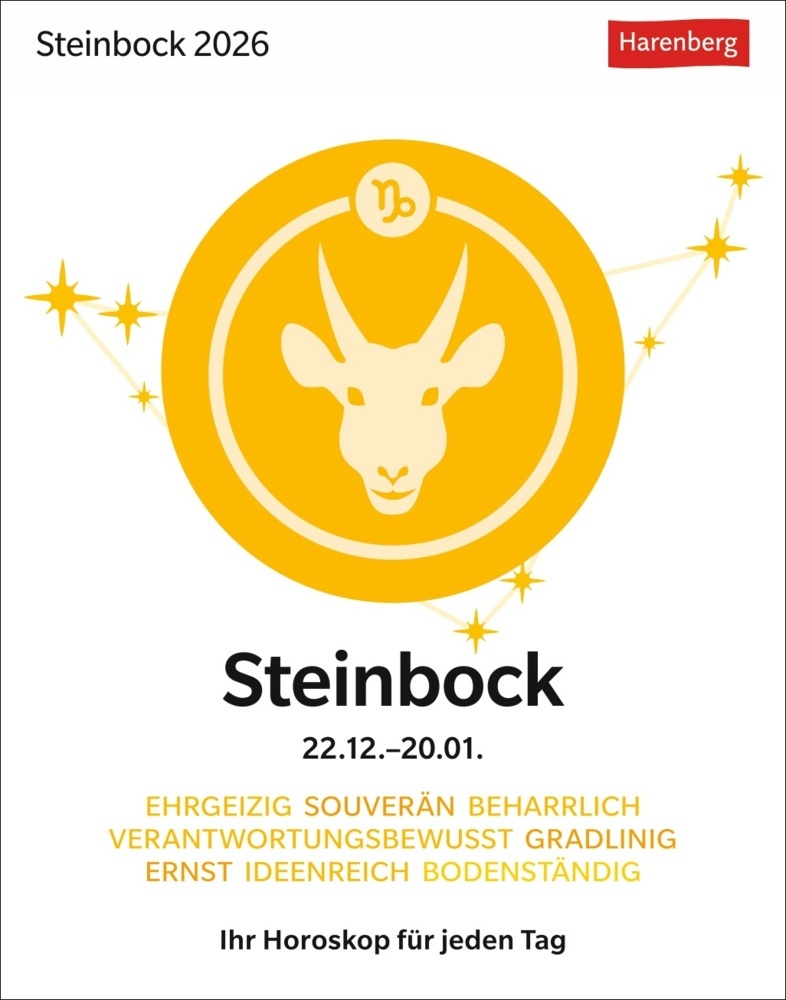 Steinbock Sternzeichenkalender 2026 - Tagesabreißkalender - Ihr Horoskop für jeden Tag main product photo