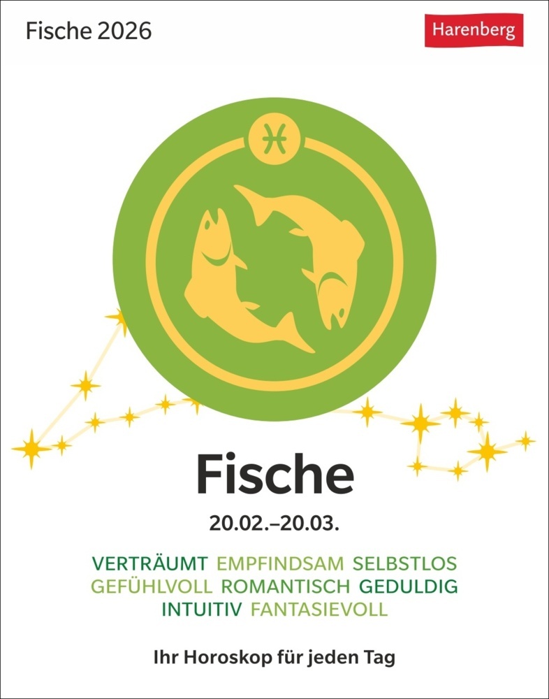 Fische Sternzeichenkalender 2026 - Tagesabreißkalender - Ihr Horoskop für jeden Tag main product photo