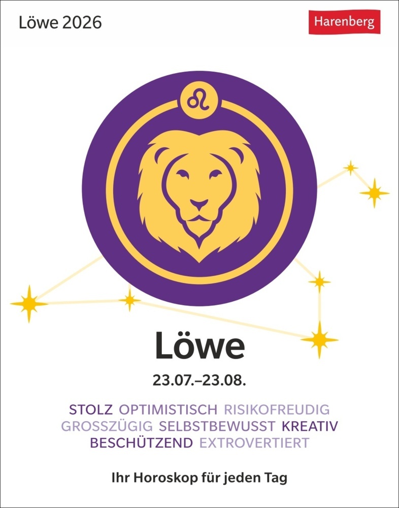 Löwe Sternzeichenkalender 2026 - Tagesabreißkalender - Ihr Horoskop für jeden Tag main product photo