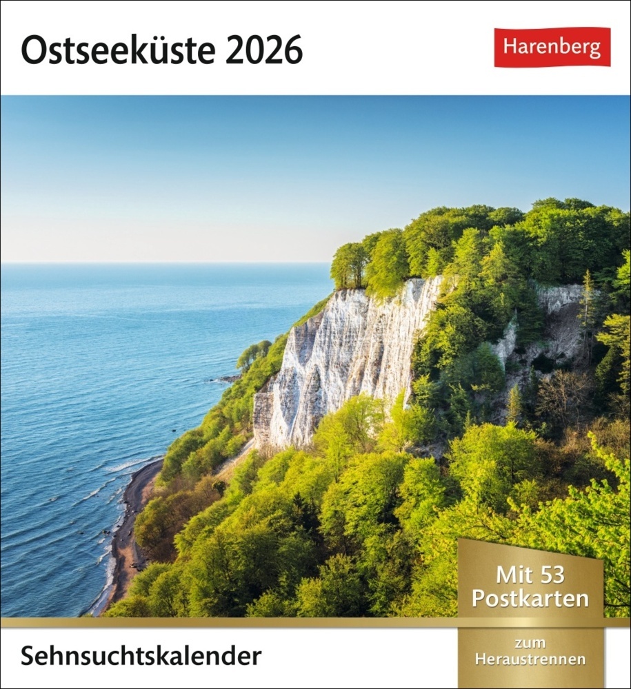 Ostseeküste Sehnsuchtskalender 2026 - Wochenkalender mit 53 Postkarten main product photo