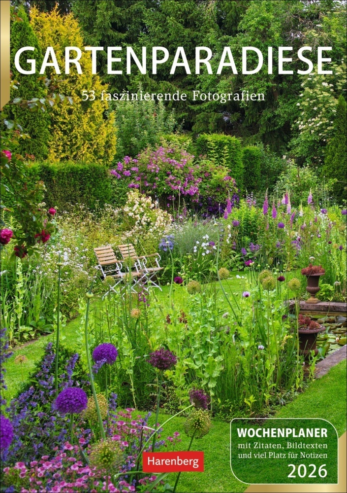 Gartenparadiese Wochenplaner 2026 - 53 stimmungsvolle Fotografien main product photo