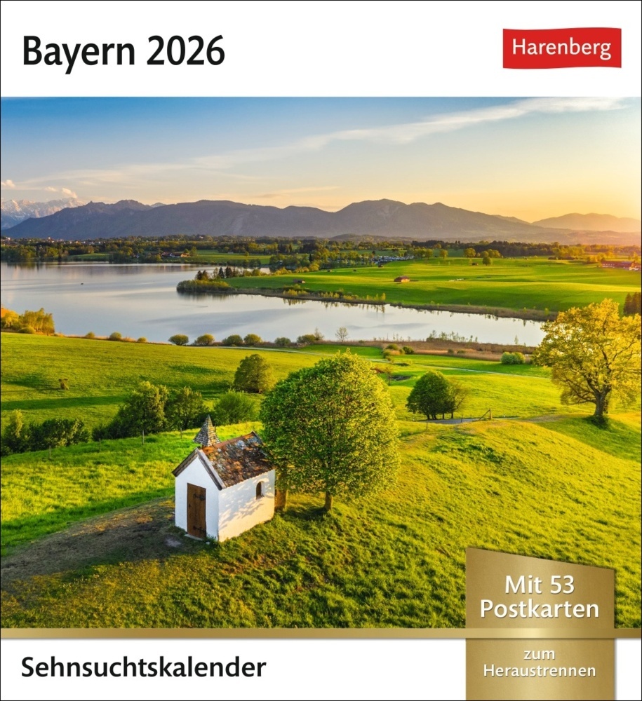 Bayern Sehnsuchtskalender 2026 - Wochenkalender mit 53 Postkarten main product photo