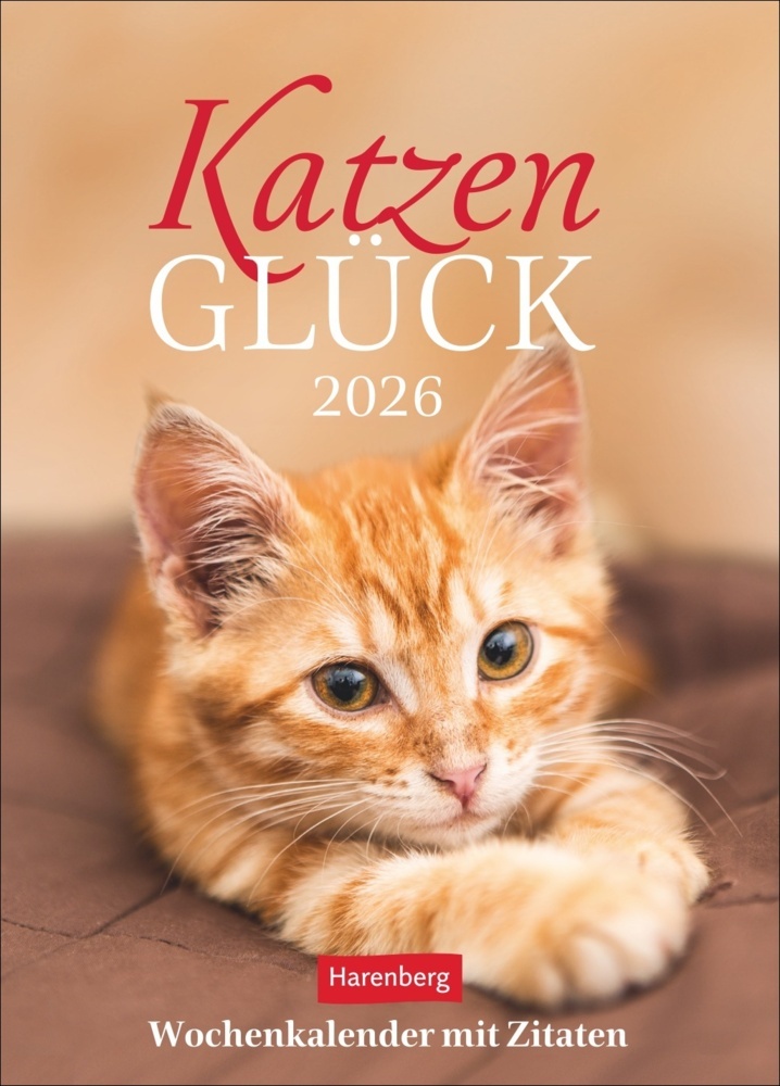 Katzenglück Wochenkalender 2026 - mit Zitaten main product photo