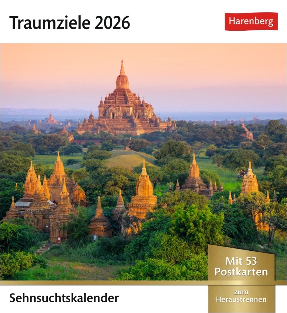 Traumziele Sehnsuchtskalender 2026 - Wochenkalender mit 53 Postkarten main product photo