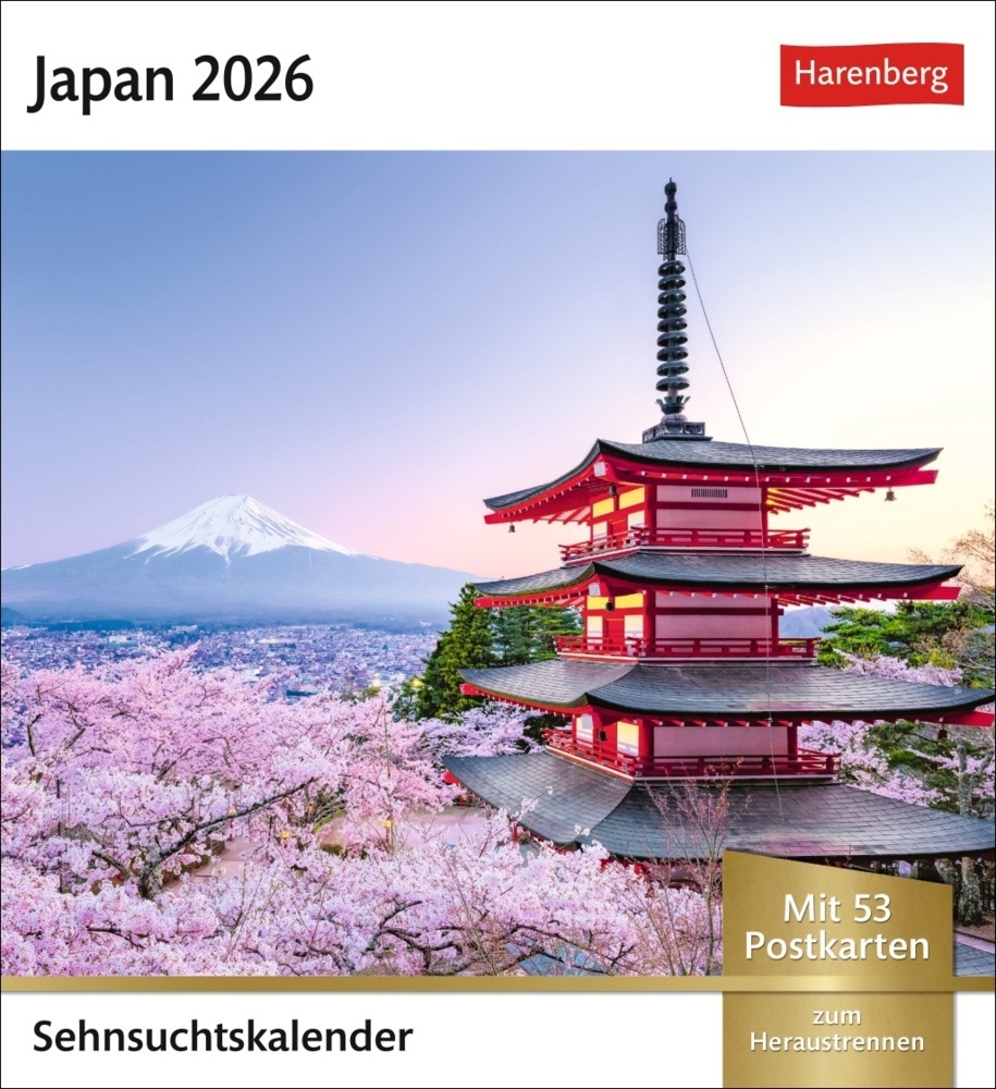 Japan Sehnsuchtskalender 2026 - Wochenkalender mit 53 Postkarten main product photo