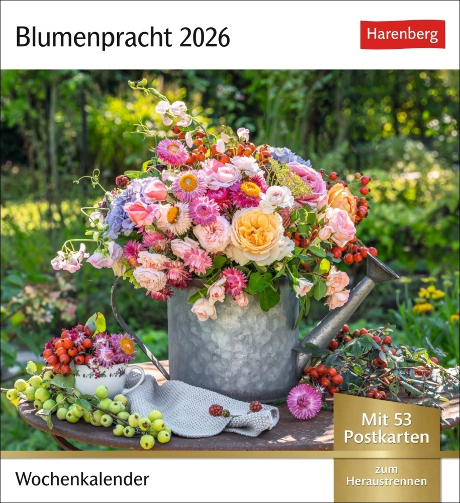 Blumenpracht Postkartenkalender 2026 - Wochenkalender mit 53 Postkarten main product photo