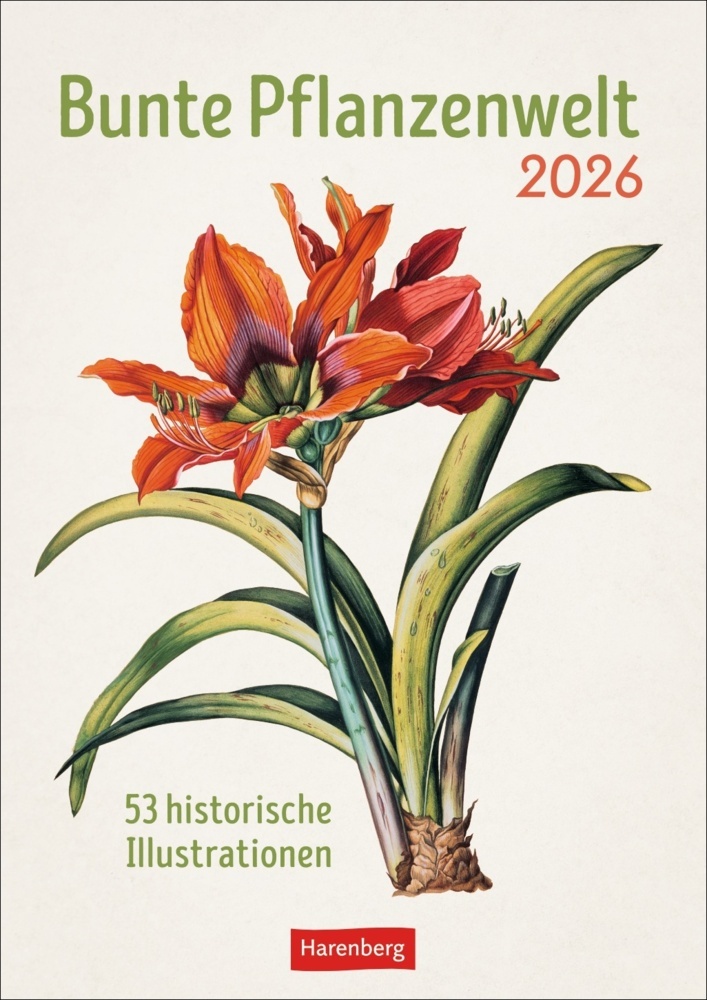 Bunte Pflanzenwelt Wochenplaner 2026 - 53 historische Illustrationen main product photo