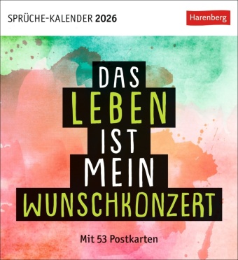 Positive-Sprüche-Kalender Postkartenkalender 2026 - Mit 53 Postkarten