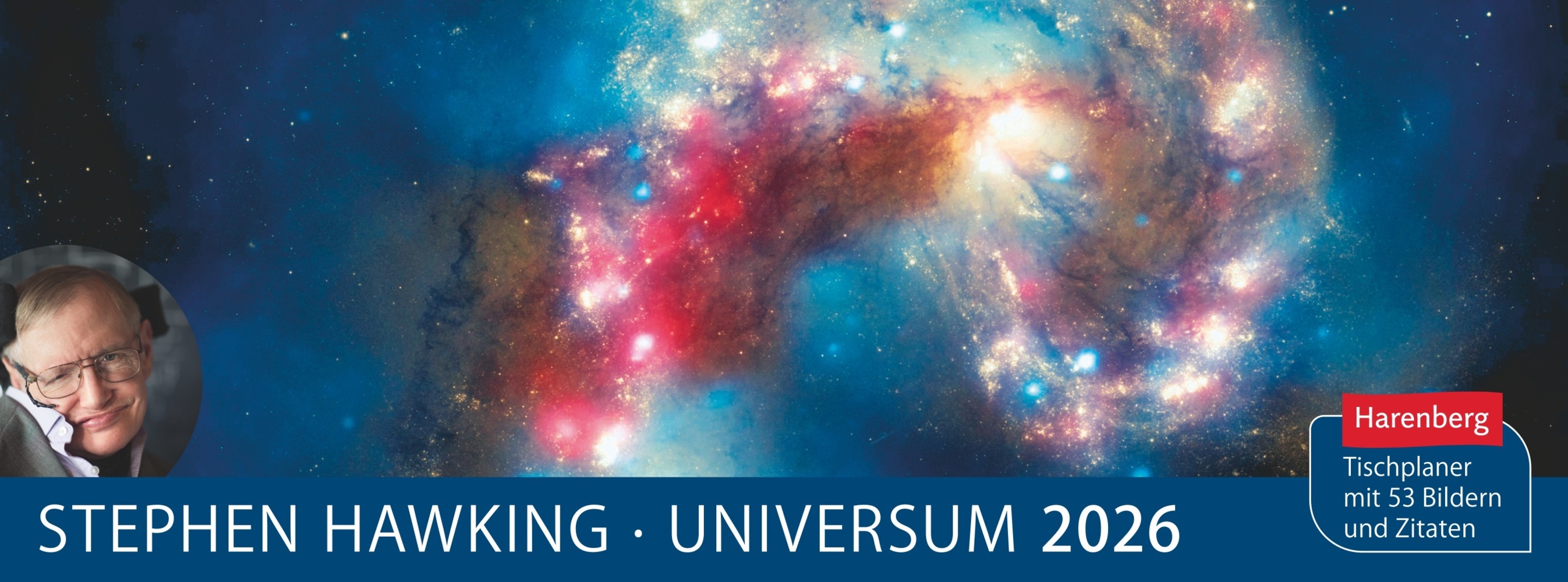 Stephen Hawking Universum Premium-Tischplaner 2026 - Wochenkalender mit 53 Bildern und Zitaten main product photo
