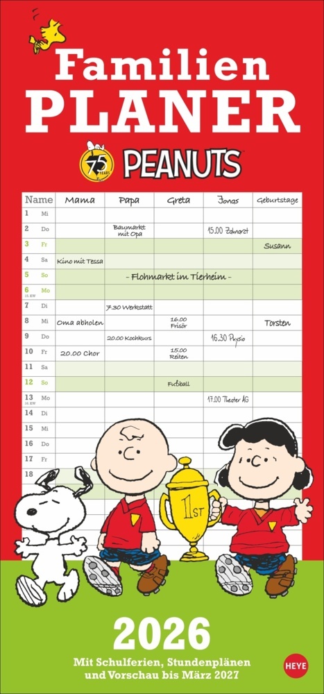 Peanuts Familienplaner 2026 main product photo
